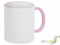 Preview: Ring- Keramik- Kaffeebecher rosa - weiß inkl. individuellem Aufdruck