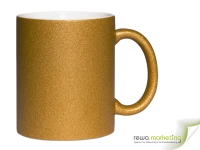 Glitzertasse - Gold inkl. Ihrem Wunschaufdruck