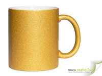 Glitzertasse - Gold inkl. Ihrem Wunschaufdruckgelb