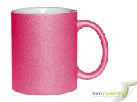 Glitzertasse - Pink inkl. Ihrem Wunschaufdruck