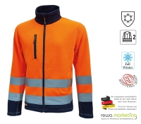 Fleece Jacke HOT mit Reflexstreifen - Orange Fluo